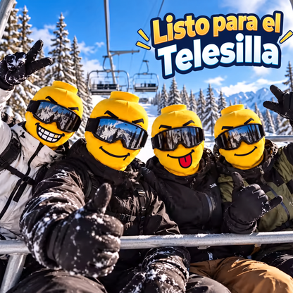 Pasamontañas divertido con cara sonriente