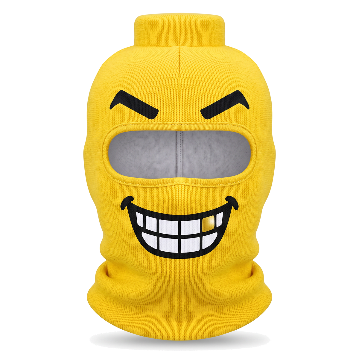 Pasamontañas divertido con cara sonriente