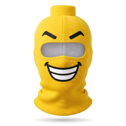 Pasamontañas divertido con cara sonriente